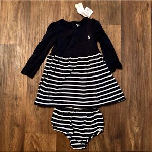 Ralph Lauren NWT Striped Navy Dress - 24 Months
